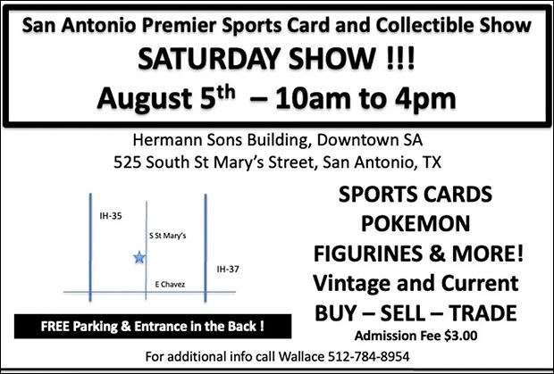 San Antonio Premier Sports Card and Collectible Show | August 5, 2023 | Event Flyer