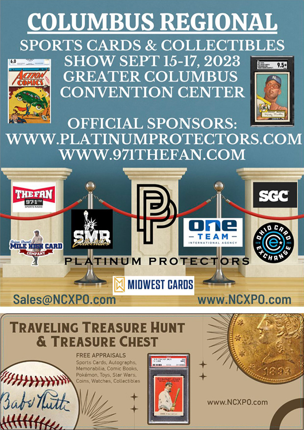 Columbus Regional Sports Cards & Collectibles Show | September 15-17, 2023 | Event Flyer