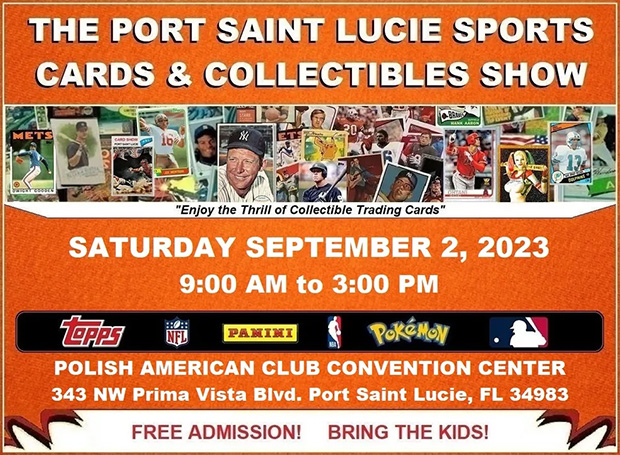 Port St. Lucie Sports Cards & Collectibles Show | September 2, 2023 | Event Flyer