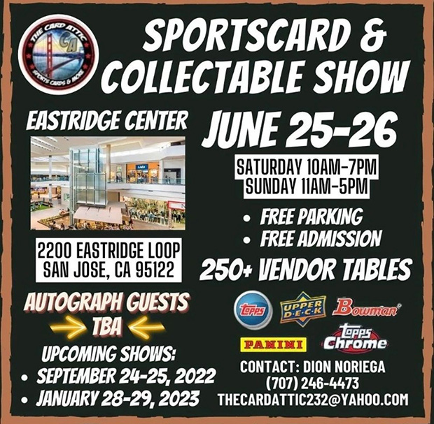 The Card Attic Sportscards & Collectibles Show | June 25-26, 2022 | Event Flyer