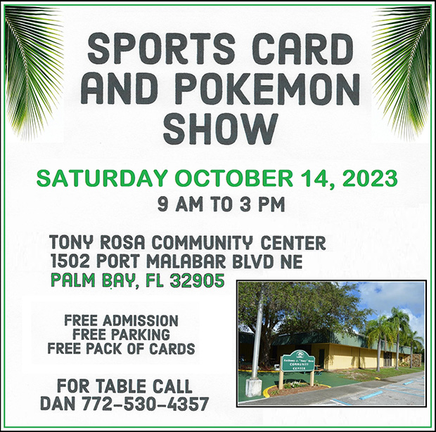 Palm Bay Sports Card and Pokemon Show | October 14, 2023 | Event Flyer