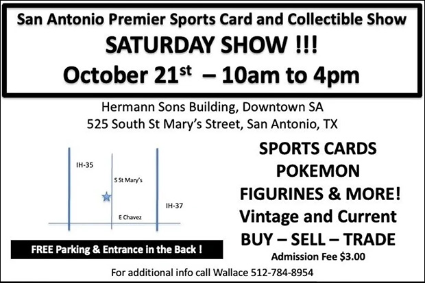 San Antonio Premier Sports Card and Collectible Show | October 21, 2023 | Event Flyer