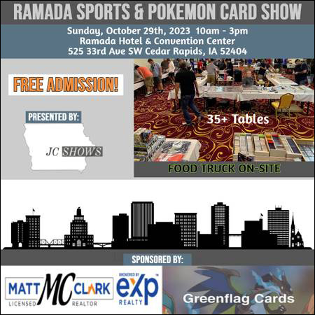 Ramada Sports & Pokemon Card Show | October 29, 2023 | Event Flyer