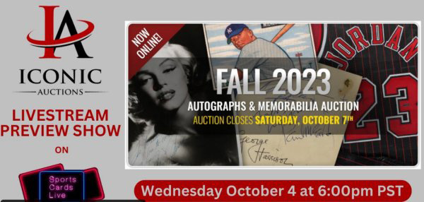 Iconic Auctions Fall 2023 Livestream Preview Show | October 4, 2023 | Event Flyer