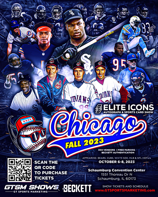 Elite Icons Autographs & Sports Card Show | October 6-8, 2023 | Event Flyer