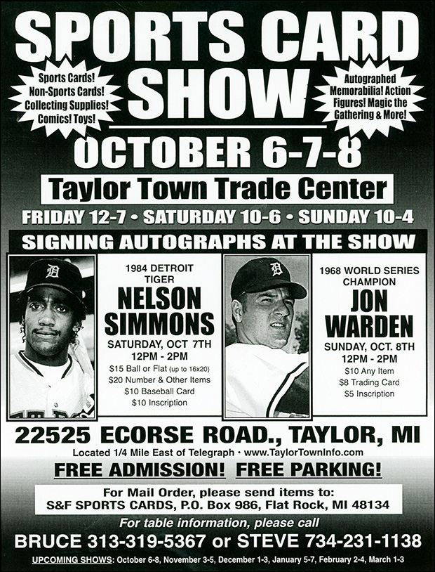 Taylor Sports Card Show | October 6-8, 2023 | Event Flyer