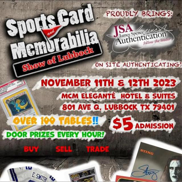 Lubbock Sports Card and Memorabilia Show | November 11-12, 2023 | Event Flyer