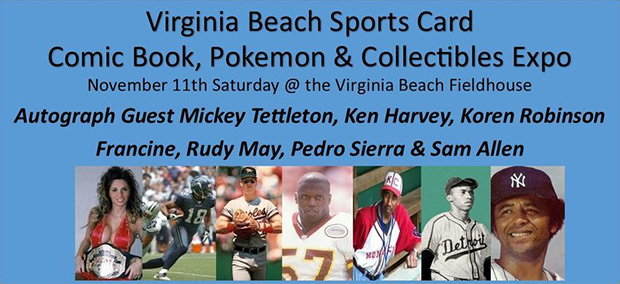 Virginia Beach Sports Card, Comic Book, Pokemon & Collectibles Show | November 11, 2023 | Event Flyer