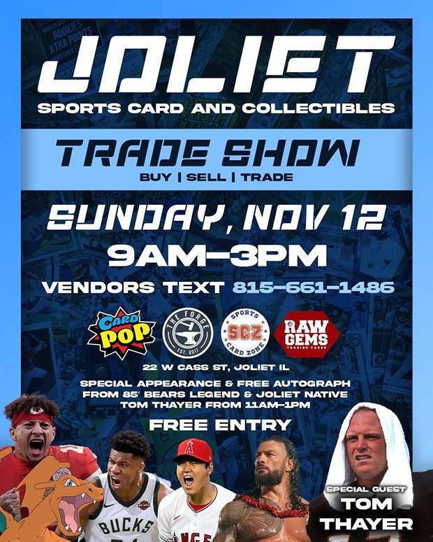 Joliet Sports Card and Collectibles Show | November 12, 2023 | Event Flyer