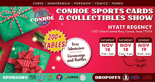 Conroe Sports Cards & Collectibles Show | November 18-19, 2023 | Event Flyer