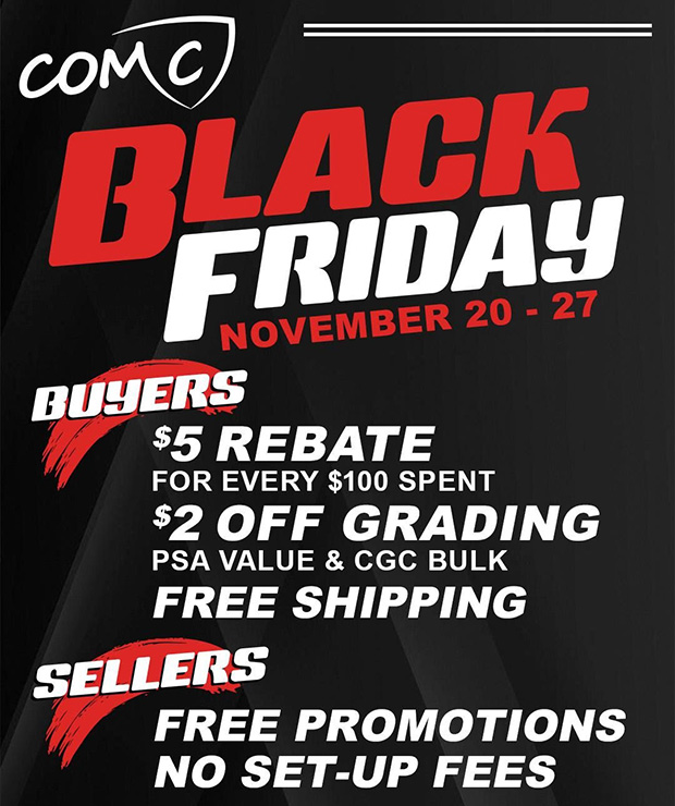 COMC Black Friday Sale | November 20-27, 2023 | Event Flyer