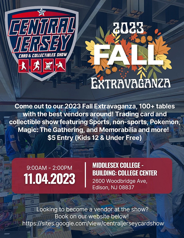 Central Jersey Card & Collectibles Show | November 4, 2023 | Event Flyer