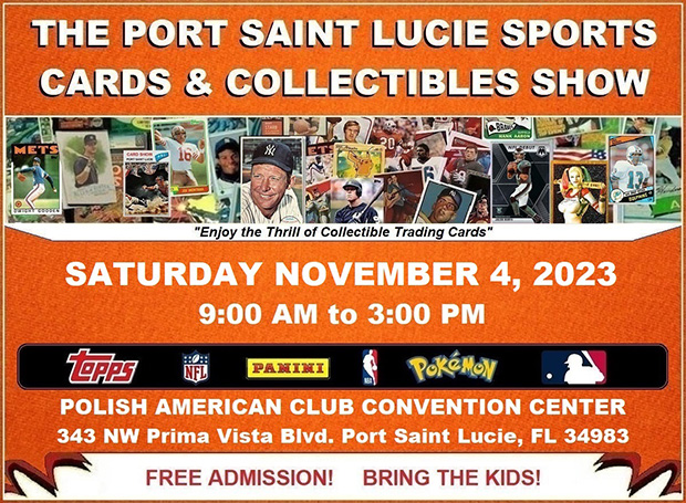 Port St. Lucie Sports Cards & Collectibles Show | November 4, 2023 | Event Flyer