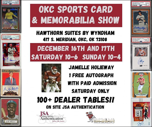 OKC Sports Card & Memorabilia Show | December 16-17, 2023 | Event Flyer