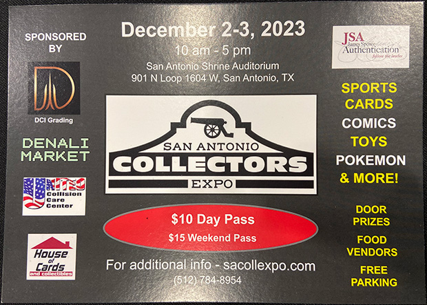 San Antonio Collectors Expo | December 2-3, 2023 | Event Flyer