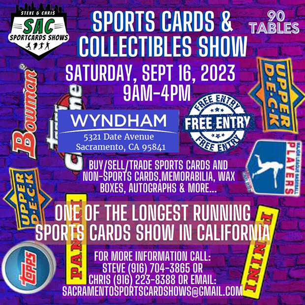 Sacramento Sports Card Show | September 16, 2023 | Event Flyer