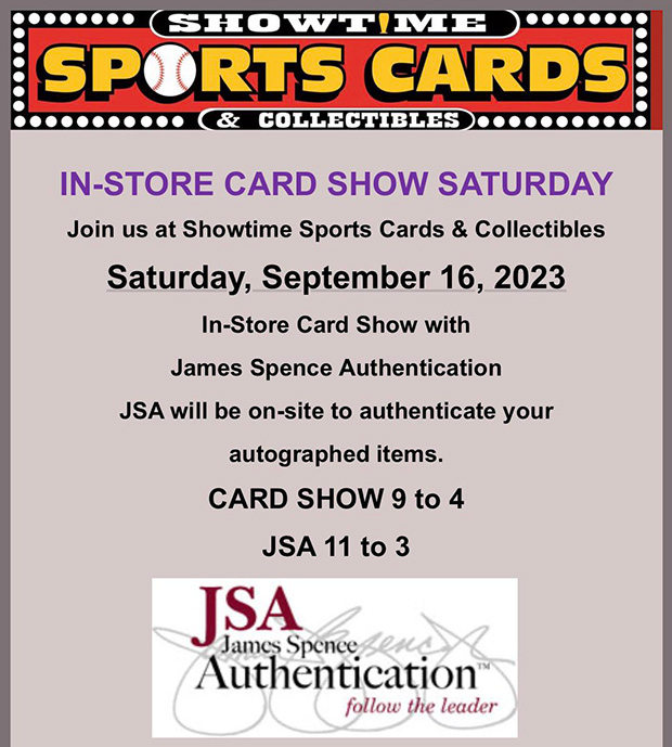 Showtime Sports Cards & Collectibles In-Store Card Show | September 16, 2023 | Event Flyer