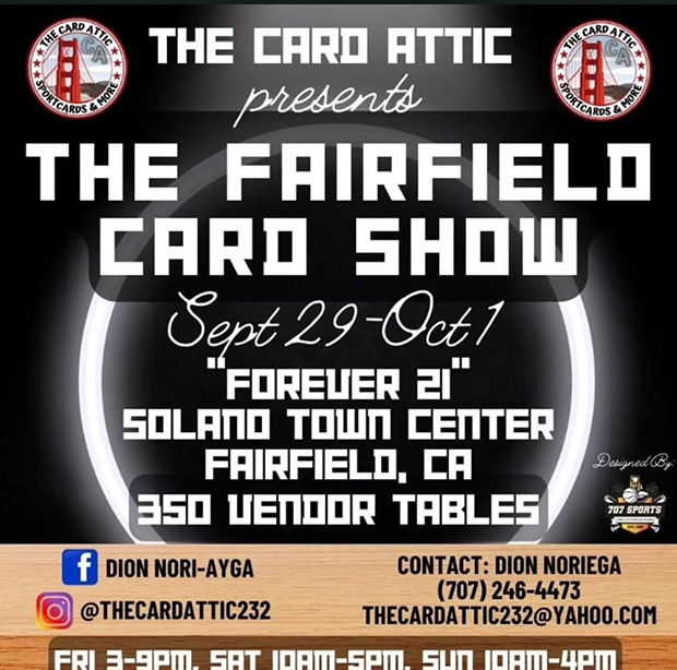 Fairfield Card Show | September 29-October 1, 2023 | Event Flyer