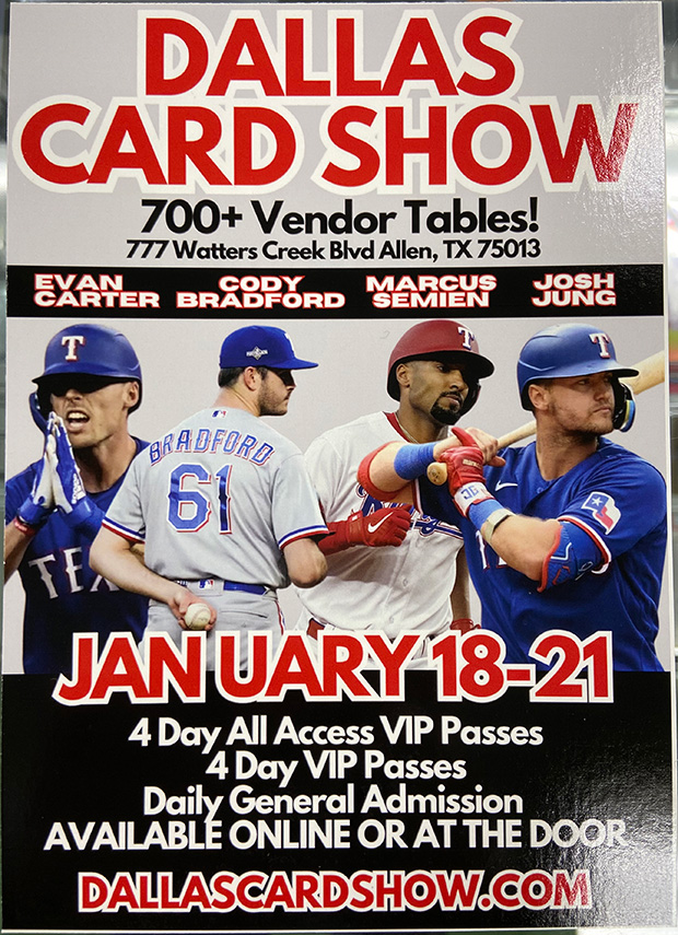 Dallas Card Show | January 18-21, 2024 | Event Flyer