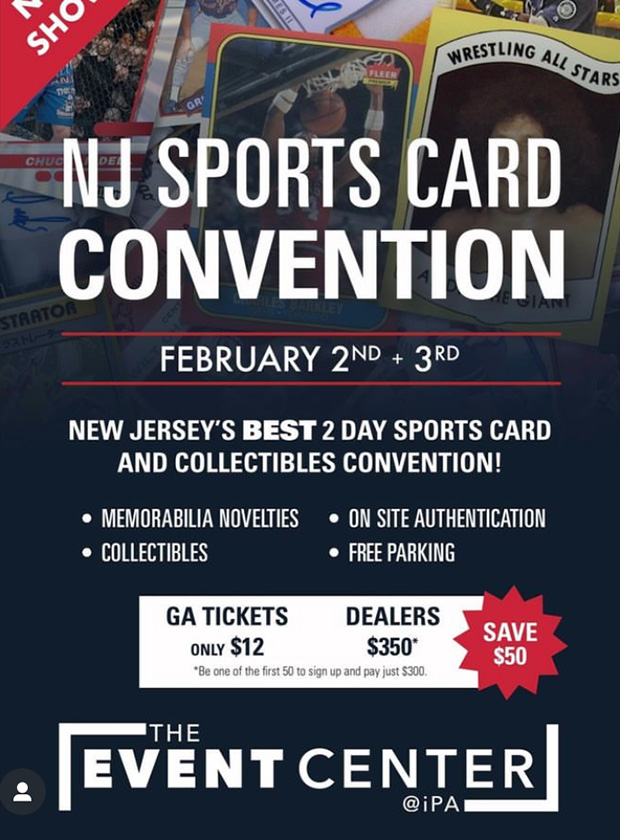 NJ Sports Card Convention | February 2-3, 2024 | Event Flyer