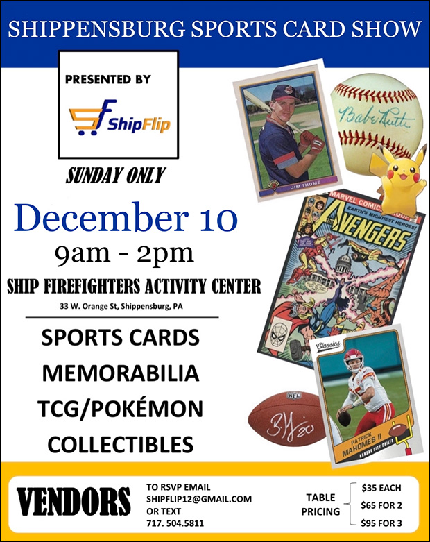 Shippensburg Sports Card Show | December 10, 2023 | Event Flyer