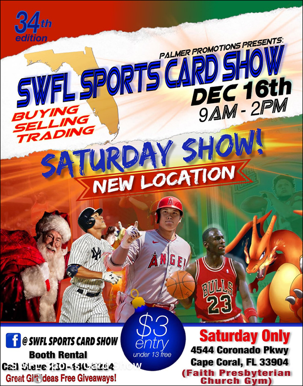 SWFL Sports Card Show | December 16, 2023 | Event Flyer