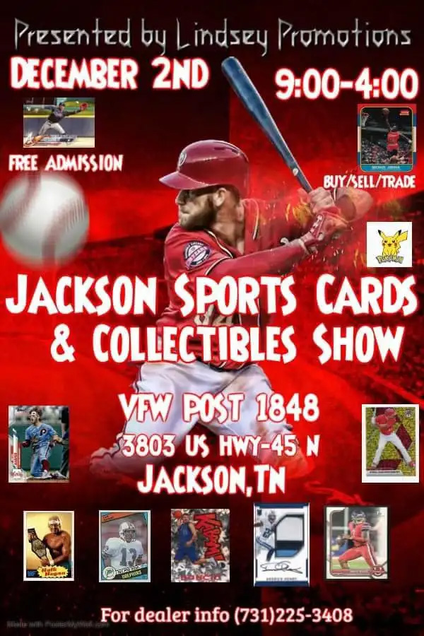 Jackson Sports Cards & Collectibles Show | December 2, 2023 | Event Flyer