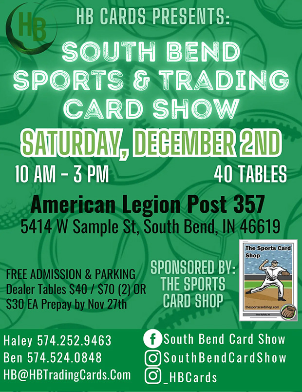 South Bend Sports & Trading Card Show | December 2, 2023 | Event Flyer