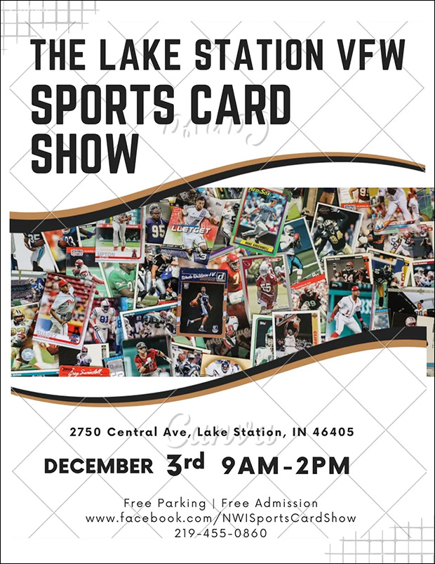 The Lack Station VFW Sports Card Show | December 3, 2023 | Event Flyer