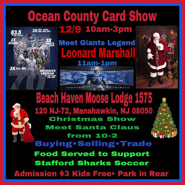 Ocean County Card Show | December 9, 2023 | Event Flyer
