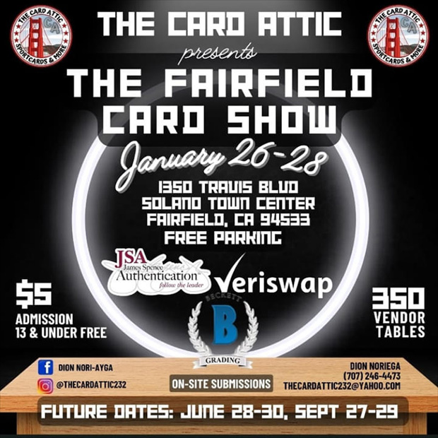 Fairfield Card Show | January 26-28, 2024 | Event Flyer