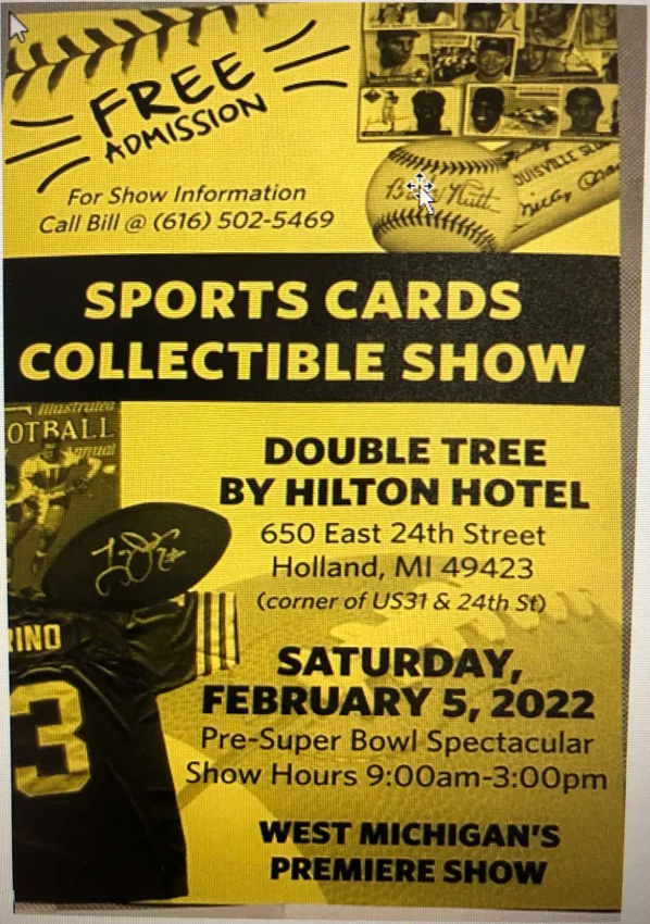 Holland Sports Cards Collectible Show | February 5, 2022 | Event Flyer