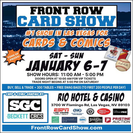 Front Row Card Show | January 6-7, 2024 | Event Flyer