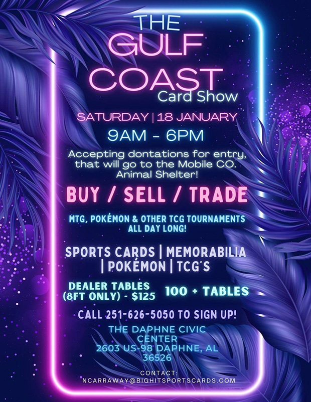 The Gulf Coast Card Show | January 18, 2025 | Event Flyer