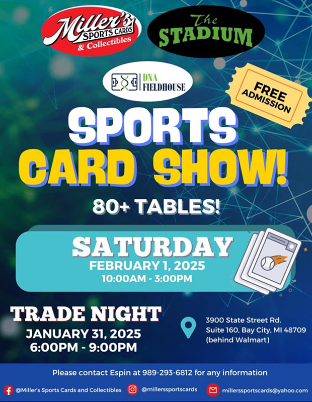 Miller's Sports Card Show | January 31-February 1, 2025 | Event Flyer