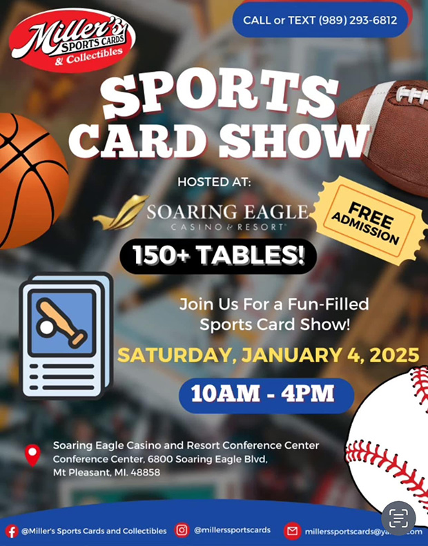 Miller's Sports Card Show | January 4, 2025 | Event Flyer