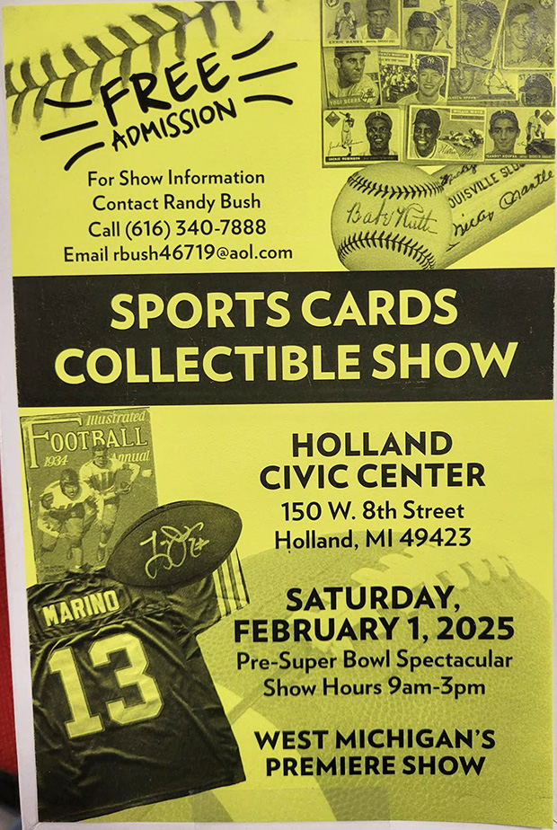 Holland Sports Cards Collectible Show | February 1, 2025 | Event Flyer