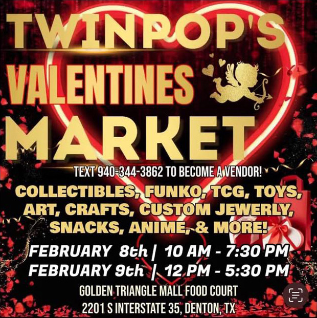 Twinpop's Valentines Market | February 8-9, 2025 | Event Flyer