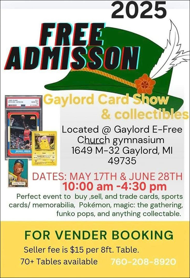 Gaylord Card Show | May 17, 2025 | Event Flyer