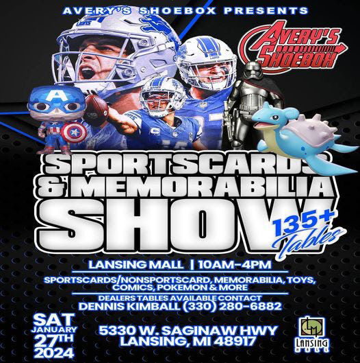 Avery’s Shoebox Sportscards & Memorabilia Show | January 27, 2024 | Event Flyer