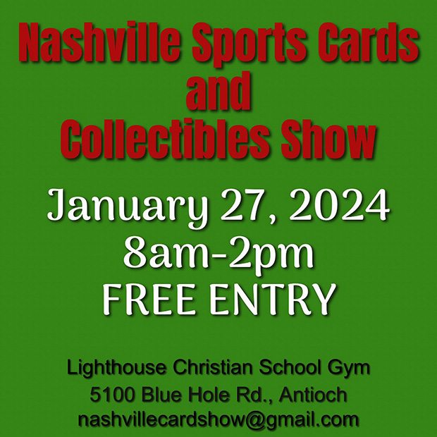 Nashville Sports Cards and Collectibles Show | January 27, 2024 | Event Flyer