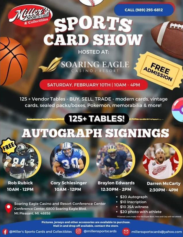 Miller's Sports Card Show | February 10, 2024 | Event Flyer