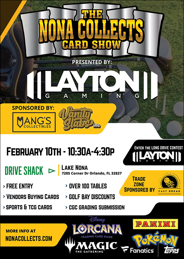 The Nona Collects Card Show | February 10, 2024 | Event Flyer