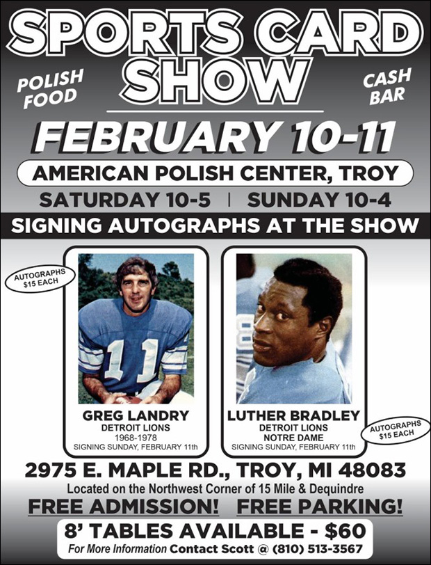 Troy Sports Card Show | February 10-11, 2024 | Event Flyer