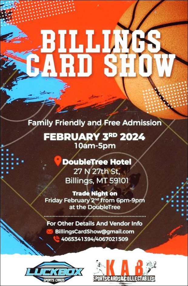 Billings Card Show | February 3, 2024 | Event Flyer