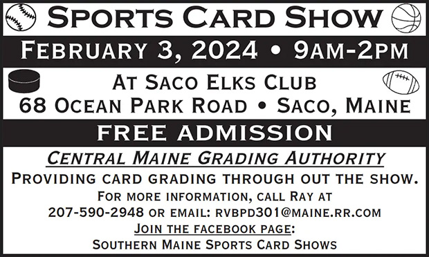 Saco Sports Card Show | February 3, 2024 | Event Flyer